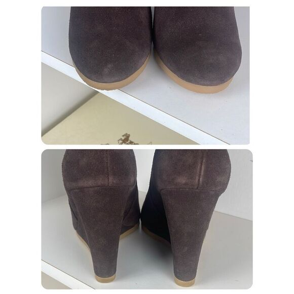 Coach Danee Suede Shearling Shaft Ankle Boots Chestnut Brown 7.5 - Picture 7 of 16